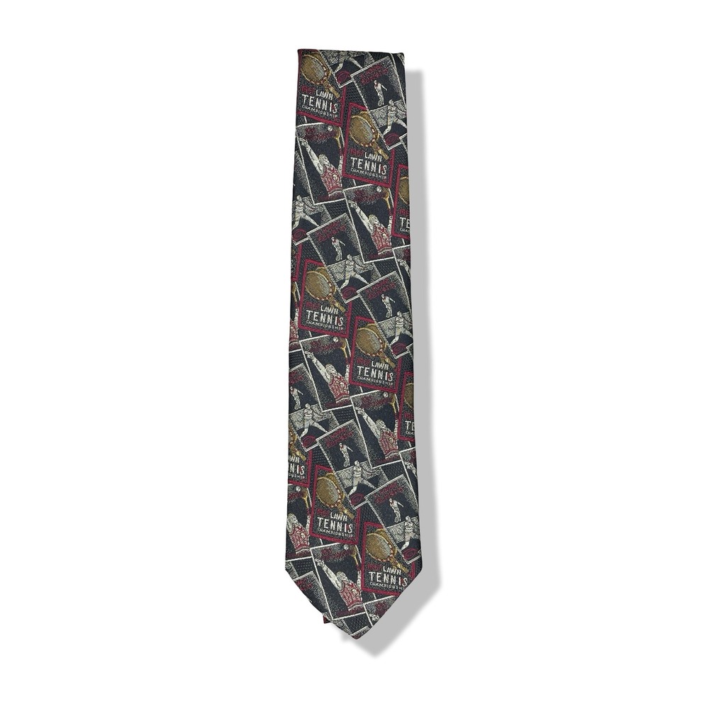 Vintage Robert Talbott Mens Silk Tie Lawn Tennis Championship Designer‎ 58x3.5